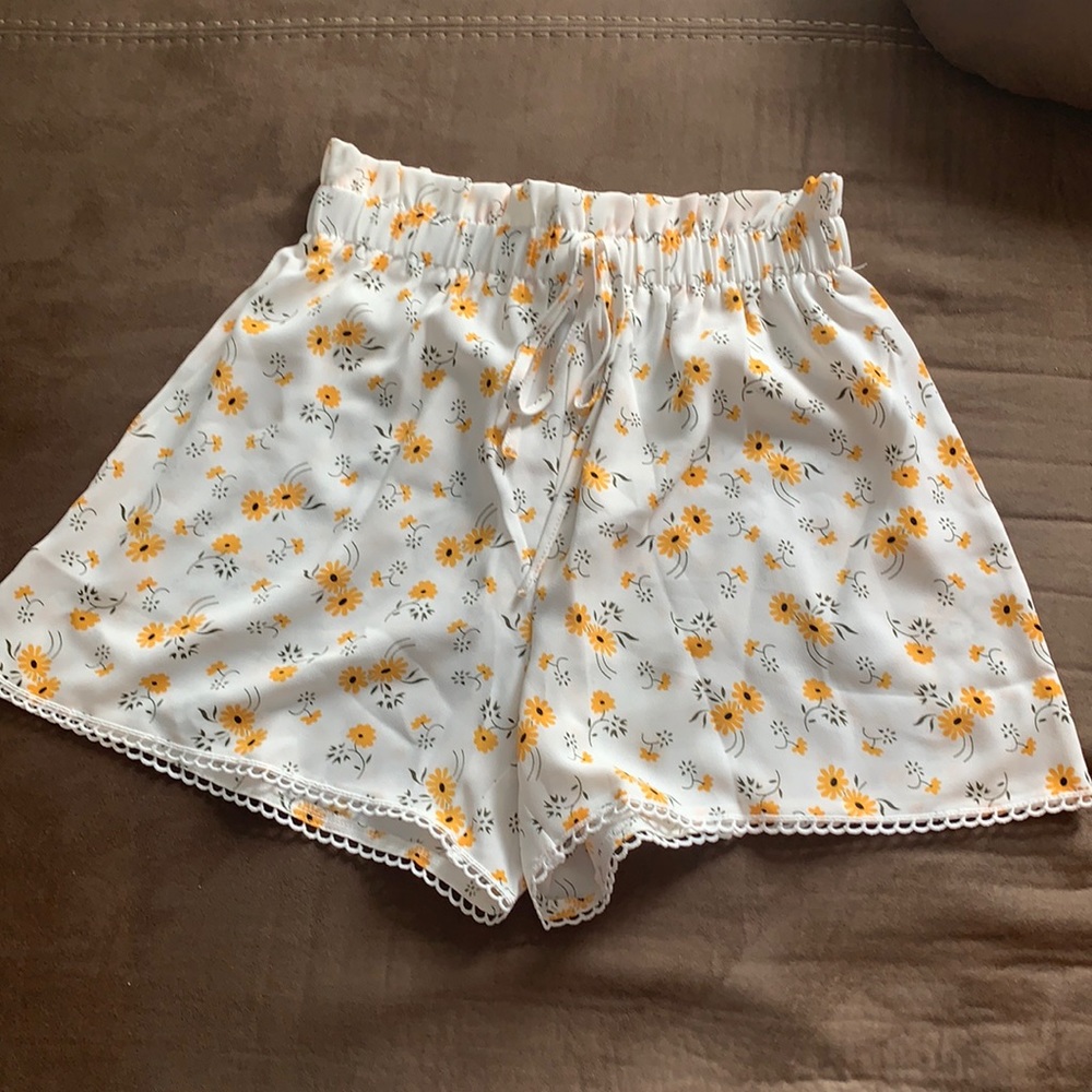 Flowy sunflower shorts!